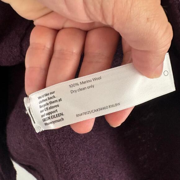 Eileen Fisher Purple Merino Wool Cardigan Sweater Large - Picture 3 of 7